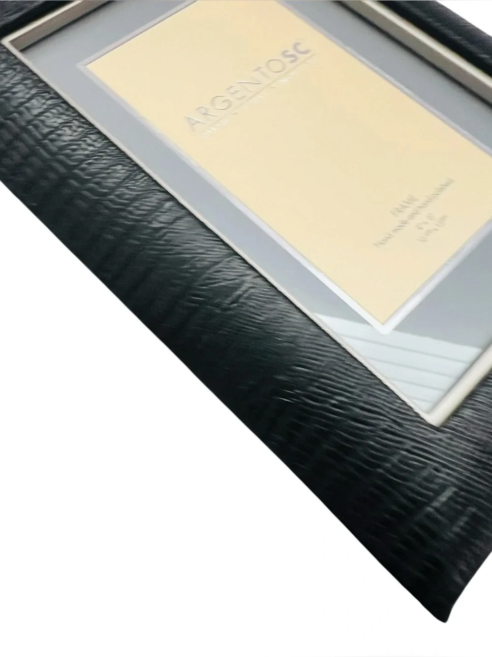 Vintage Argento SC Black Lizard Textured Photo Frame